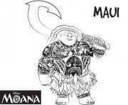 Printable maui strong man from moana disney  coloring pages